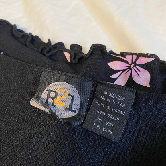 Black & Pink Floral Mini Dress - Picture 2 of 4